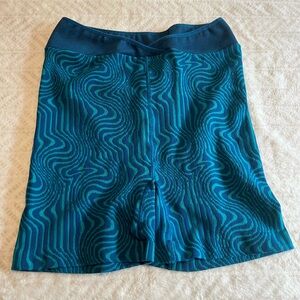 Free People Movement Blue and Green Patterned Shorts